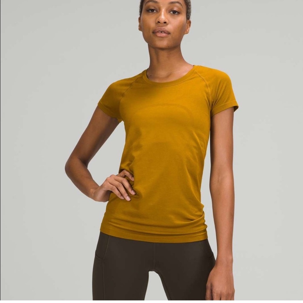 5. Lululemon Swiftly Tech Short Sleeve Shirt 2.0 *Race Length (gold spice)